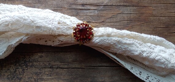 Fancy Adjustable Ruby Cluster Ring - image 3