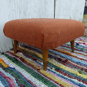 Fab Mid Mod Orange Ottoman