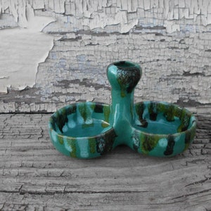 Turquoise Ceramic Spice Cellar - Salt & Pepper Cellar