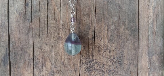 Aqua & Purple Amethyst Drop Necklace - image 7