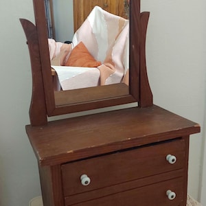 Antique Childs Doll Dresser- Antique Vanity