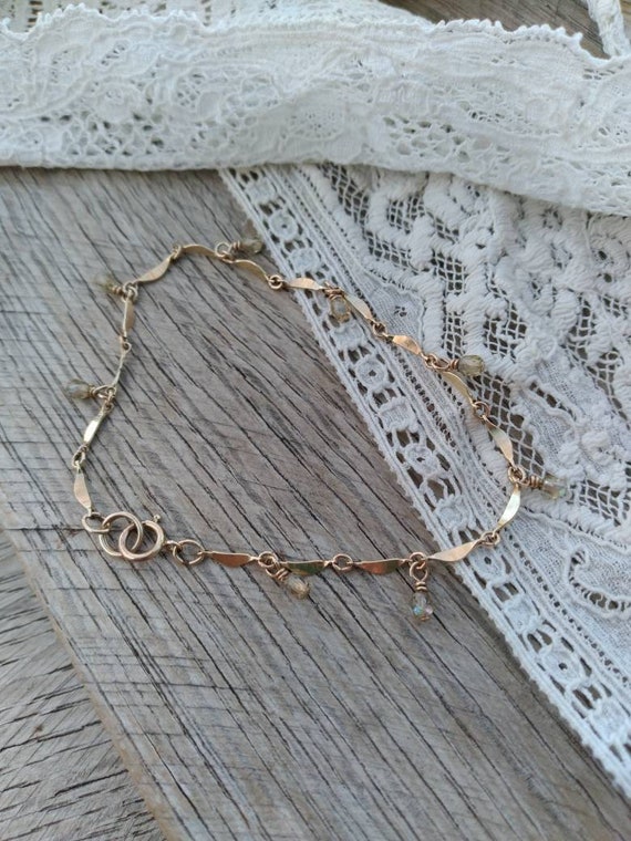 Delicate Gold Filled Crystal Bracelet
