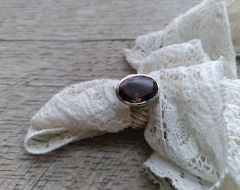 Smokey Quartz Sterling Silver Ring Size 8