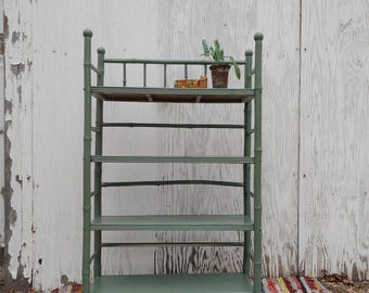 Estante para plantas de bambú antiguo