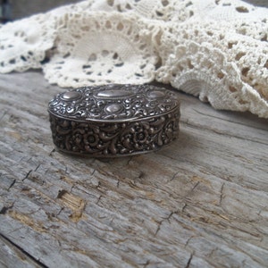 French Snuff Box - Antique Engraved Silver French Snuff Box - French Repousse Snuff Box