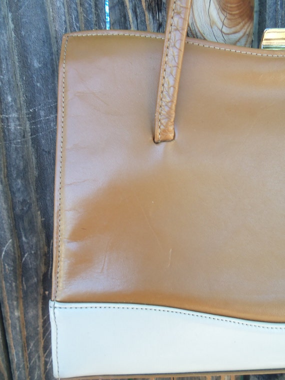 Two Tone Leather Handbag - image 4