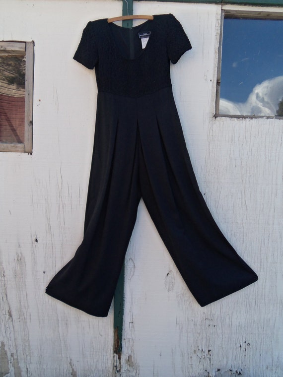 Black Wide Leg Jumpsuit -Size Small Petite - image 1