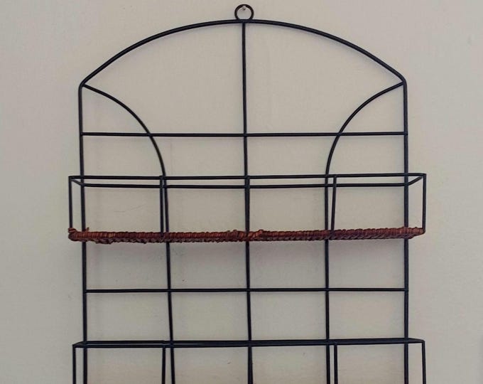 Mod Wire & Wicker Wall Shelf - Etsy
