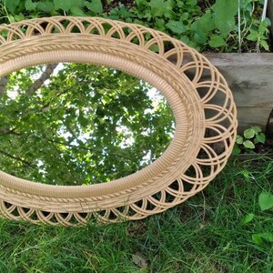 Large Fab Faux Wicker Oval Mirror