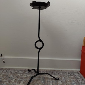 Groovy Mid Mod Wrought Iron Floor Ashtray