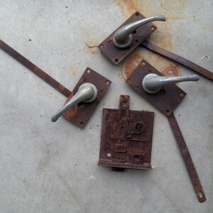 Vintage Rusty Industrial Door Handles and Hardware
