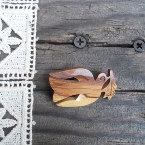 Vintage Carved Dove Brooch