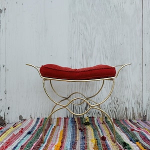 Gold Metal Vanity Stool