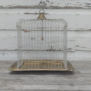 Reduced - Antique Victorian Brass Birdcage