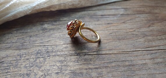Fancy Adjustable Ruby Cluster Ring - image 6