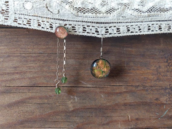 Celestial Glass Dangle Earrings - image 1