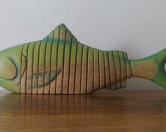 Hand Painted Wood Wiggle Fish