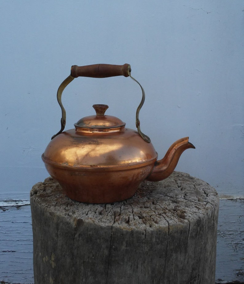 Rustic Copper & Brass Tea Kettle Etsy