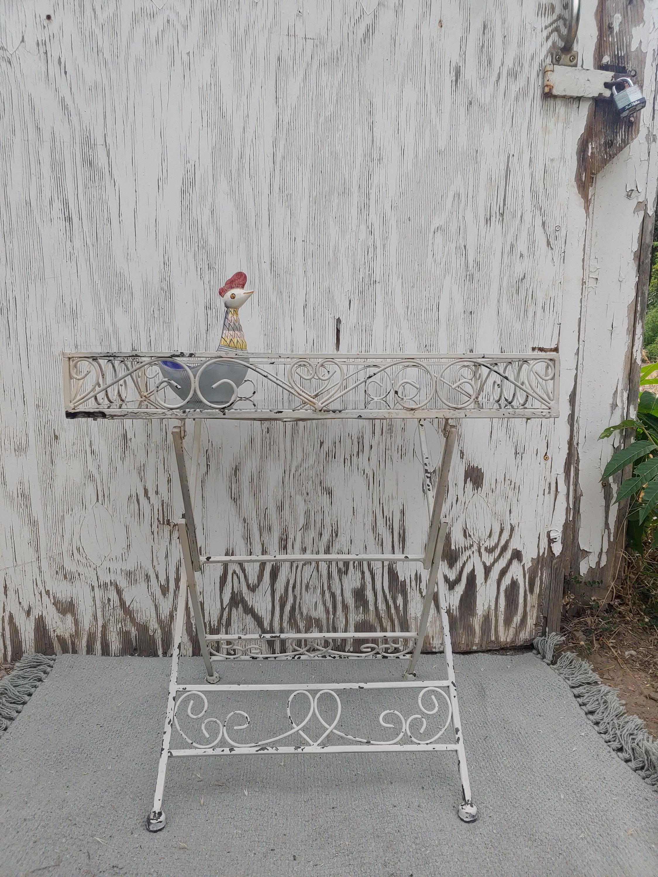 Vintage wrought iron glass top table - Etsy 日本