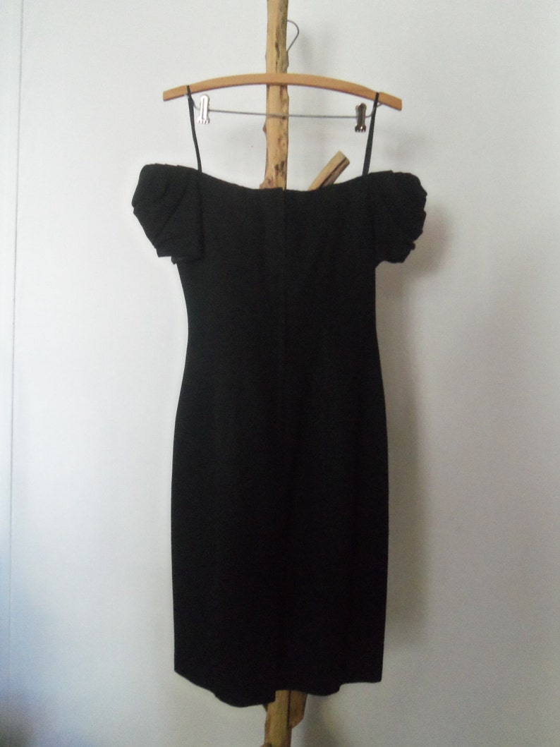 Vintage off the Shoulder Little Black Dress Sz 6 | Etsy