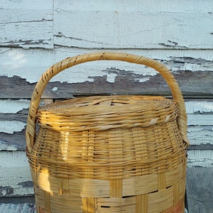Cesta de mercado vintage grande de mimbre