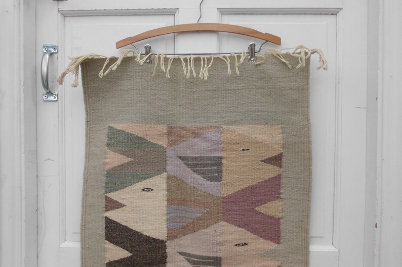 Mexican Woven Wool Fish Rug | Etsy