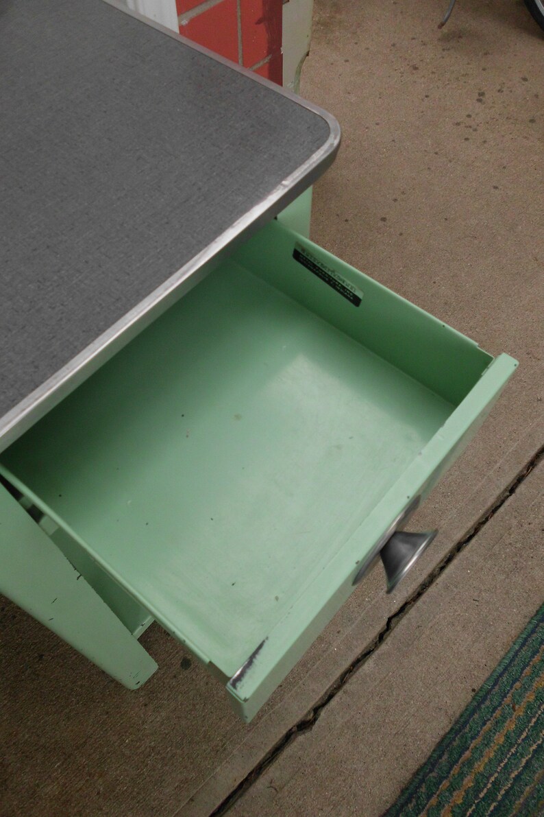 Grüner Emaille Stahl Rollwagen Kleine Industrielle | Etsy