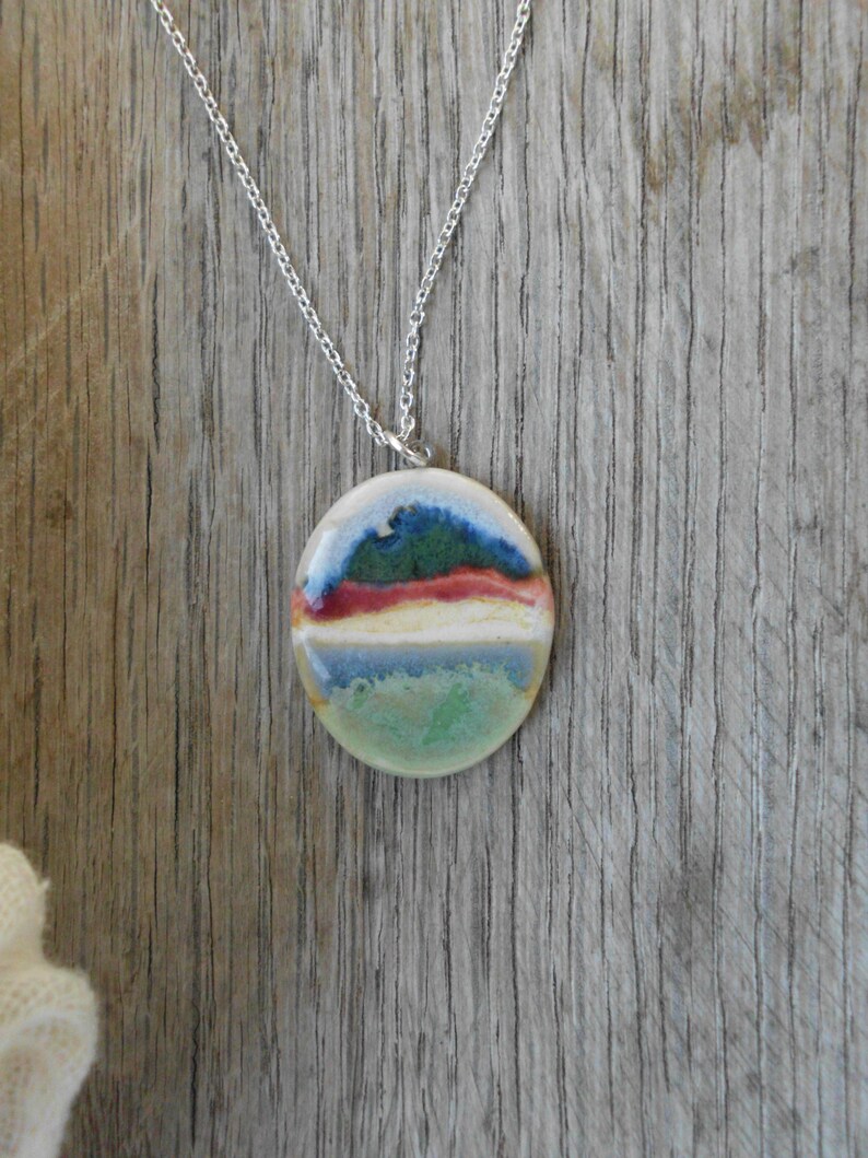 Impressionist Landscape Necklace image 1