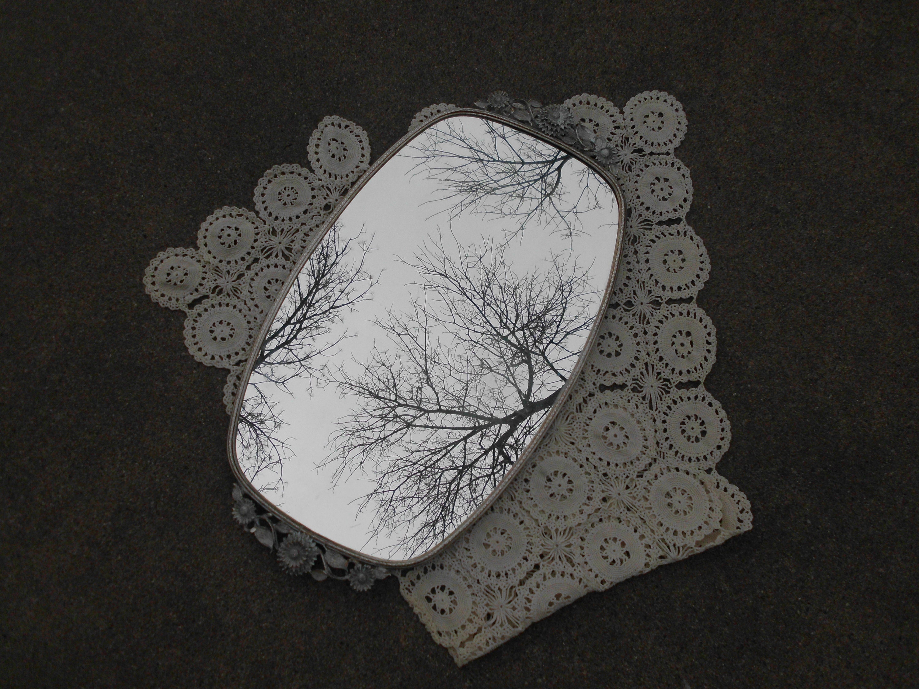 Silver Mirrored Vanity Tray Etsy