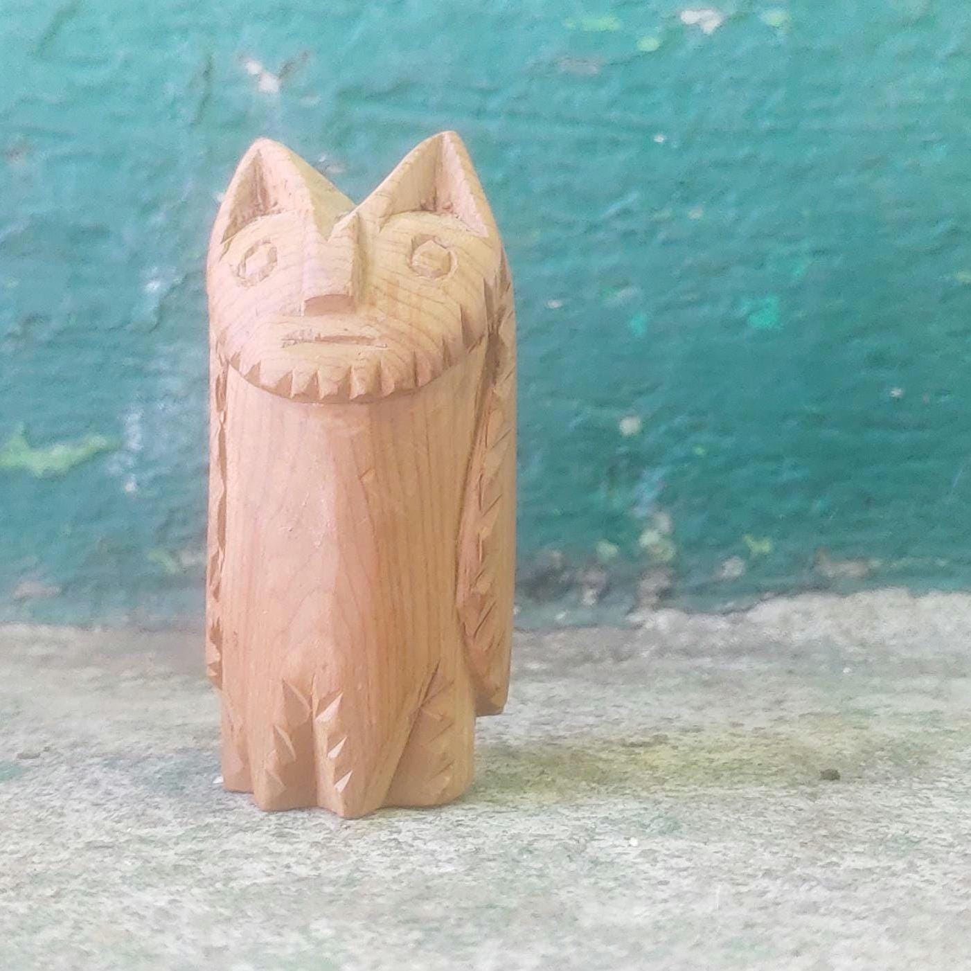 George Lopez Cordova Carved Wood Owl