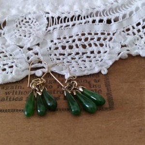 Tiny Jade Teardrop Earrings