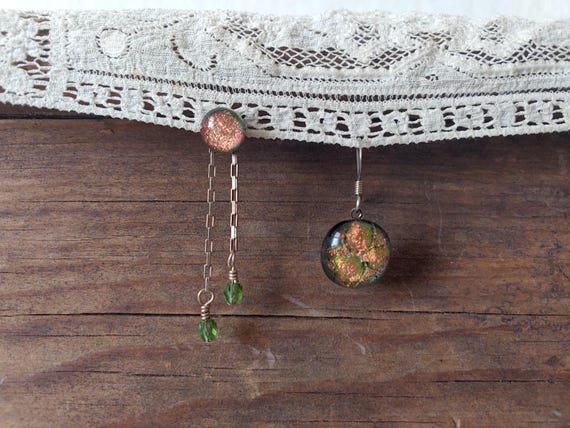 Celestial Glass Dangle Earrings - image 3