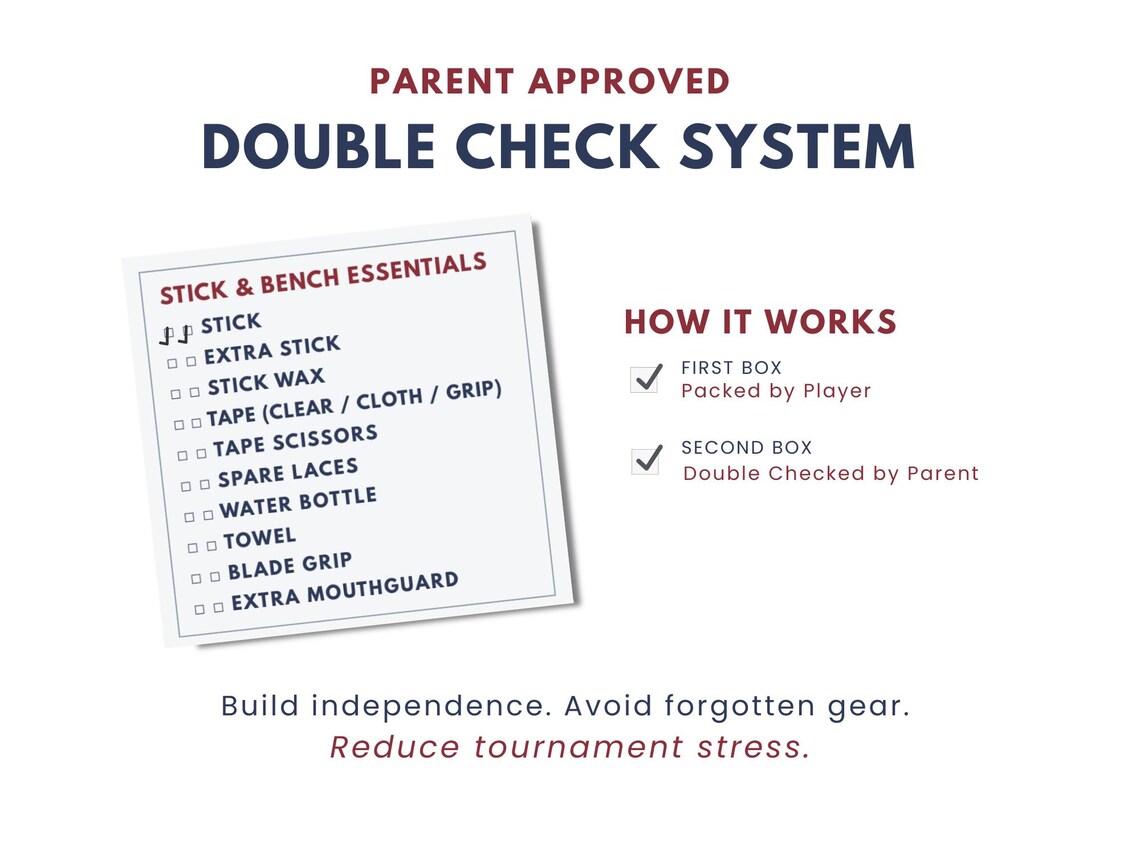 Hockey Tournament Packing List Bundle | Player & Goalie Gear Checklist ...