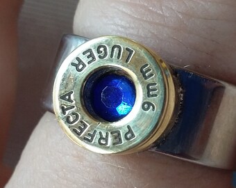 Stainless Steel 2nd Amendment Gem ring CHOOSE YOUR COLORS and size