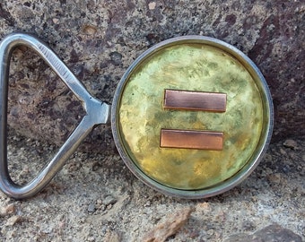 Handmade EQUALITY  Belt buckle Political accessory. fish equality BLM protest peace