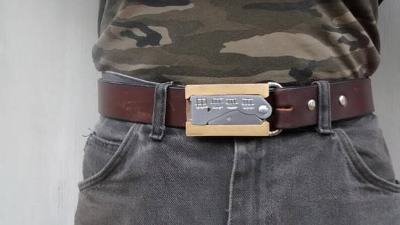 9mm Paramedic Belt buckle unique solid and Stout Polished brass bronze and stainless steel