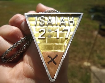 Anti Illuminati upside down Pyramid PENDANT. Babylon will fall