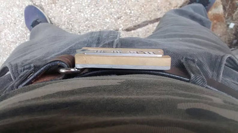 9mm Paramedic Belt buckle unique solid and Stout Polished brass bronze and stainless steel