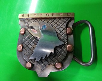 101st Airborne eagle belt buckle. Opal eye