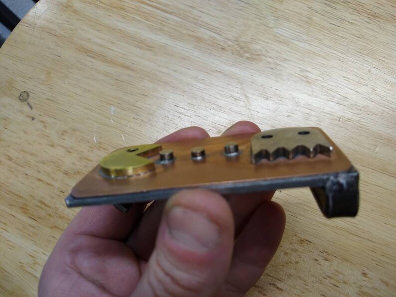 Vintage Gamer Atari Pac Man Belt Buckle Gemstone Choices Etsy