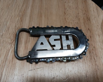 Ash Chainsaw handmade belt buckle - RT Artisan Works