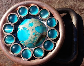 Ancient Atlantis Belt buckle CHOOSE your colors! Chunky solid heirloom grade!