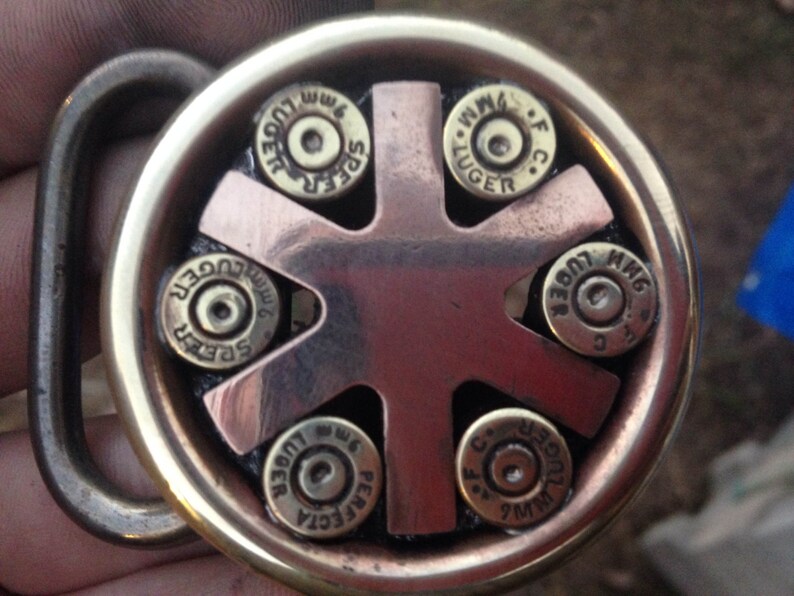 9mm Paramedic Belt buckle unique solid and Stout Polished brass bronze and stainless steel