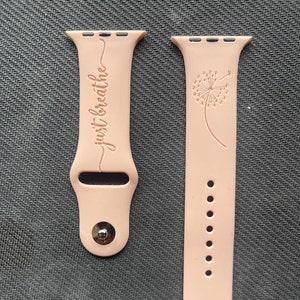 Dandelion Watch Band, Personalized Apple Watch Band, 38MM 40MM 42MM 44MM Just Breathe Watch Band