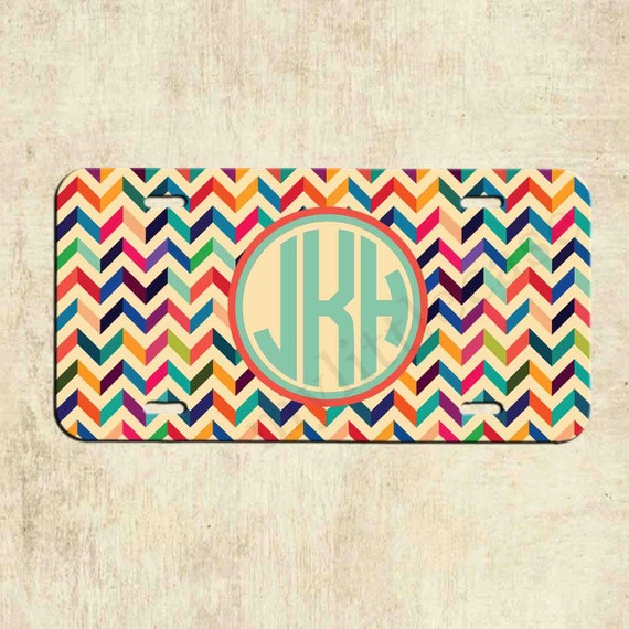 Custom monogram license plate discount