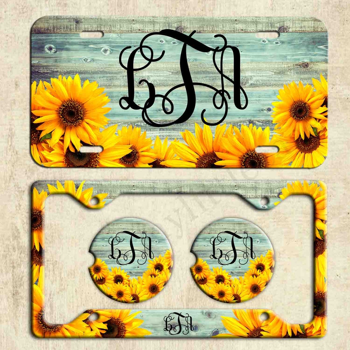 Sunflower License Plate Personalized License Plate Frame | Etsy