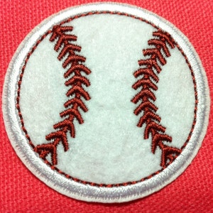 Lot Of 2 Pieces White Baseball 5.5cm Embroidered Iron on Applique Patch B image 1