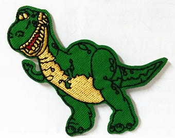 Cartoon Dinosaur (8 x 6.5 cm) Embroidered Iron on Applique Patch (TS)