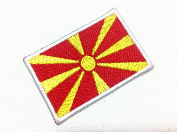 Macedonia Old National Flag Embroidered Patch Macedonian Sew Iron Badge Applique Macedonia Old National Flag Embroidered Patch Macedonian Sew Iron Badge Applique