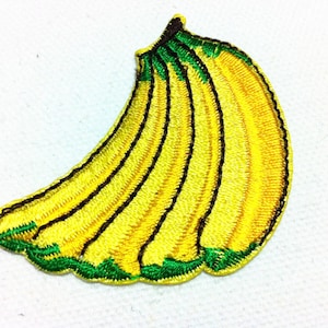 Lot Of 2 Pieces Yellow Banana (5 x 5 cm) Embroidered Applique Iron on Patch (TN)